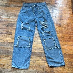 Distressed Wide Leg Jeans
